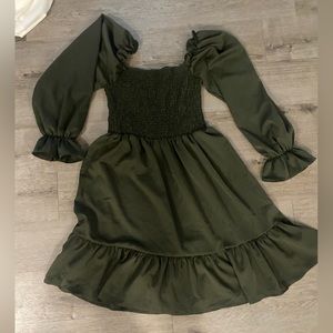 Cute Poshed Green Dress